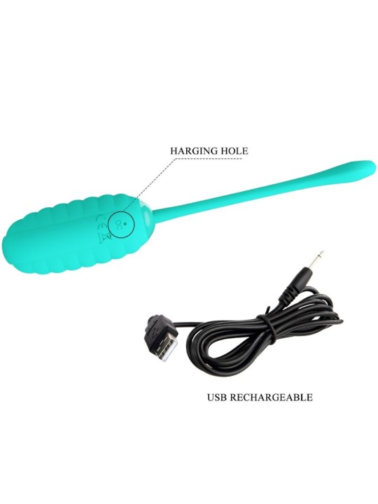 PRETTY LOVE KIRK HUEVO VIBRADOR RECARGABLE VERDE AGUA