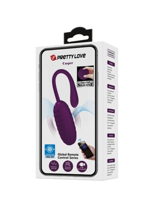 PRETTY LOVE CASPER HUEVO VIBRADOR RECARGABLE MORADO PRETTY LOVE CASPER HUEVO VIBRADOR RECARGABLE MORADO
