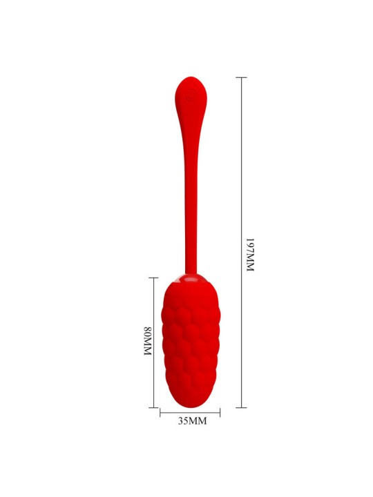 PRETTY LOVE HUEVO VIBRADOR CON TEXTURA MARINA RECARGABLE ROJO