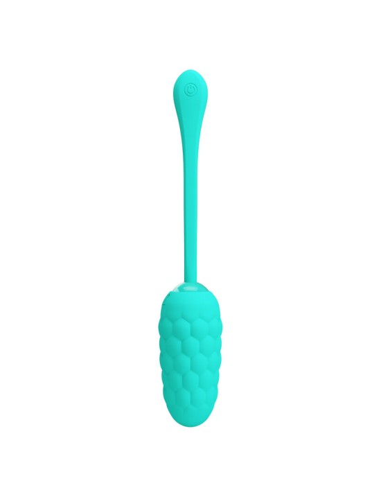 PRETTY LOVE HUEVO VIBRADOR CON TEXTURA MARINA RECARGABLE VERDE AGUA