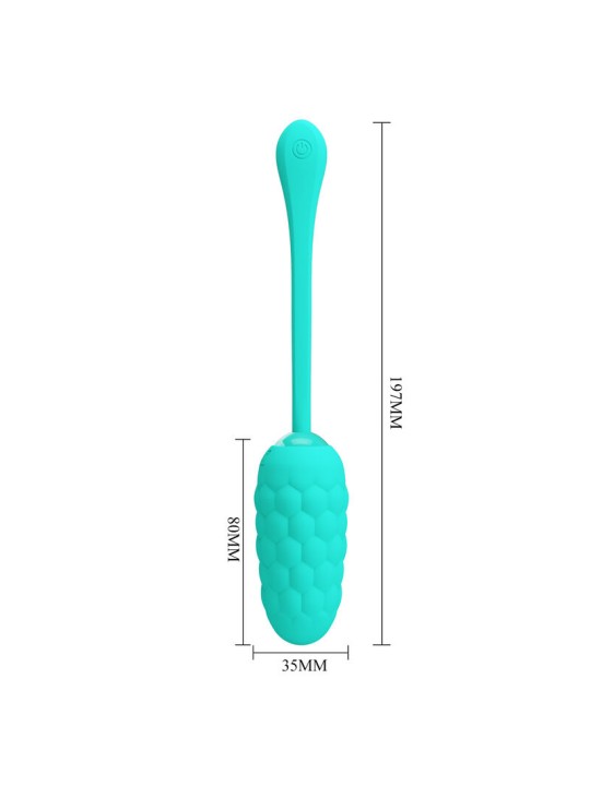 PRETTY LOVE HUEVO VIBRADOR CON TEXTURA MARINA RECARGABLE VERDE AGUA