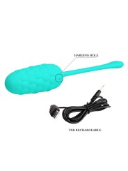 PRETTY LOVE HUEVO VIBRADOR CON TEXTURA MARINA RECARGABLE VERDE AGUA