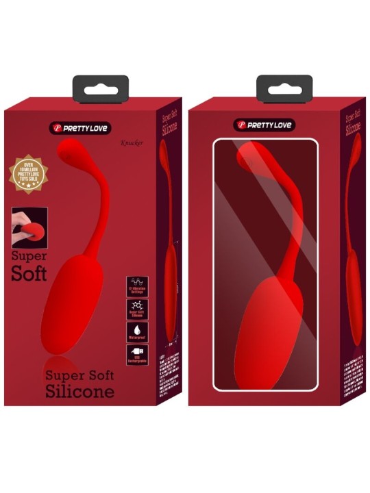 PRETTY LOVE KNUCKER HUEVO VIBRADOR RECARGABLE ROJO