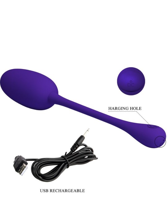 PRETTY LOVE KNUCKER HUEVO VIBRADOR RECARGABLE LILA