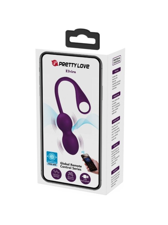 PRETTY LOVE ELVIRA KEGEL BALLS APP CONTROL REMOTO MORADO