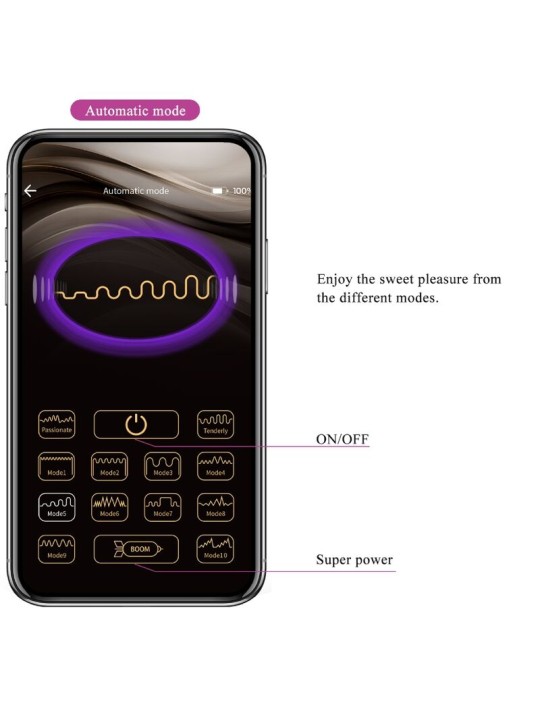 PRETTY LOVE ELVIRA KEGEL BALLS APP CONTROL REMOTO MORADO