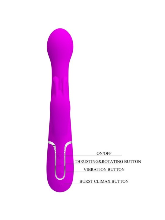 PRETTY LOVE DEJON VIBRADOR RABBIT 3 EN 1 MULTIFUNCION VIOLETA