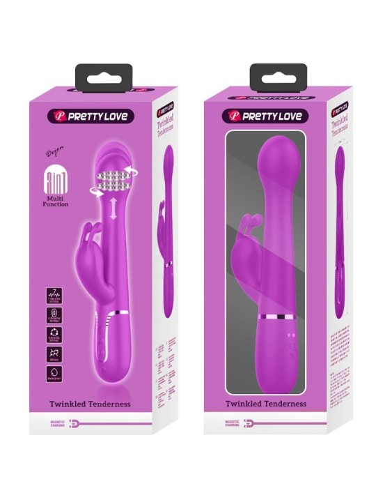 PRETTY LOVE DEJON VIBRADOR RABBIT 3 EN 1 MULTIFUNCION VIOLETA