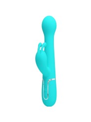PRETTY LOVE DEJON VIBRADOR RABBIT 3 EN 1 MULTIFUNCION VERDE AGUA