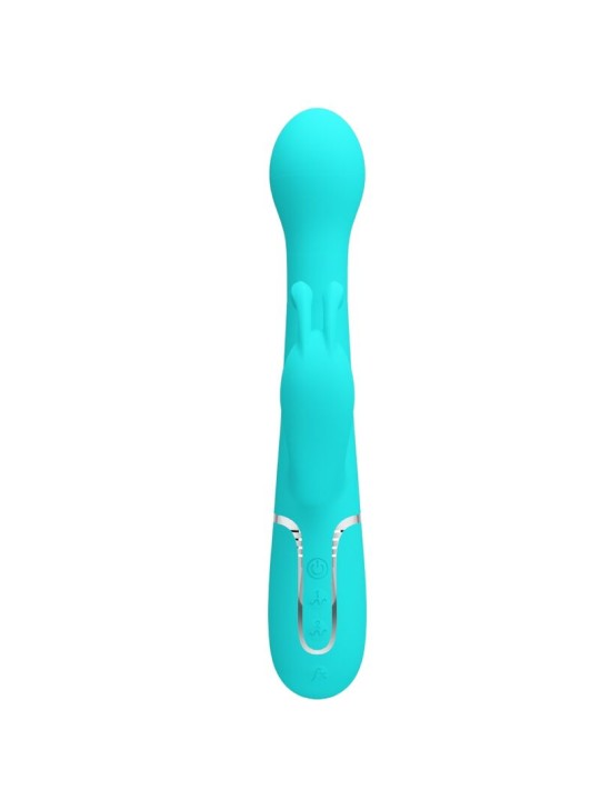 PRETTY LOVE DEJON VIBRADOR RABBIT 3 EN 1 MULTIFUNCION VERDE AGUA