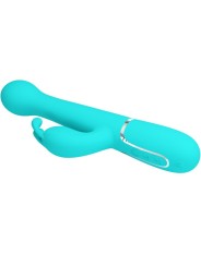 PRETTY LOVE DEJON VIBRADOR RABBIT 3 EN 1 MULTIFUNCION VERDE AGUA