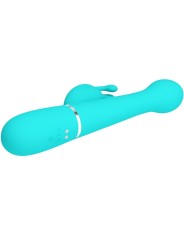 PRETTY LOVE DEJON VIBRADOR RABBIT 3 EN 1 MULTIFUNCION VERDE AGUA