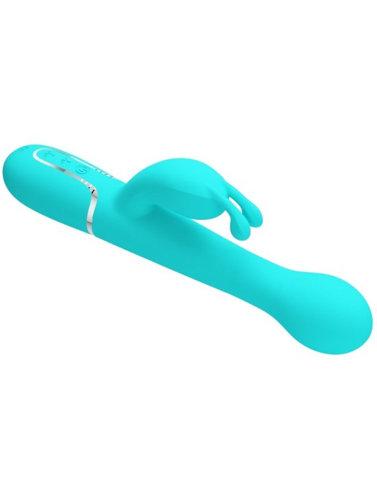 PRETTY LOVE DEJON VIBRADOR RABBIT 3 EN 1 MULTIFUNCION VERDE AGUA