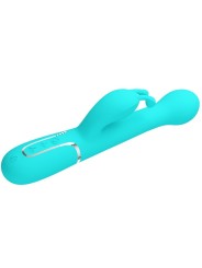 PRETTY LOVE DEJON VIBRADOR RABBIT 3 EN 1 MULTIFUNCION VERDE AGUA