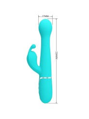 PRETTY LOVE DEJON VIBRADOR RABBIT 3 EN 1 MULTIFUNCION VERDE AGUA