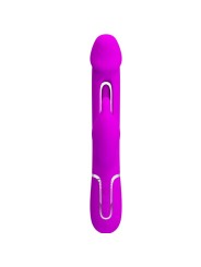 PRETTY LOVE KAMPAS VIBRADOR RABBIT 3 EN 1 MULTIFUNCION CON LENGUA FUCSIA