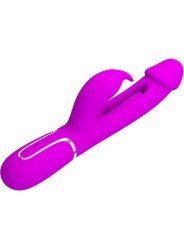 PRETTY LOVE KAMPAS VIBRADOR RABBIT 3 EN 1 MULTIFUNCION CON LENGUA FUCSIA