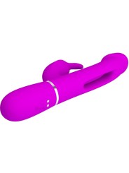 PRETTY LOVE KAMPAS VIBRADOR RABBIT 3 EN 1 MULTIFUNCION CON LENGUA FUCSIA
