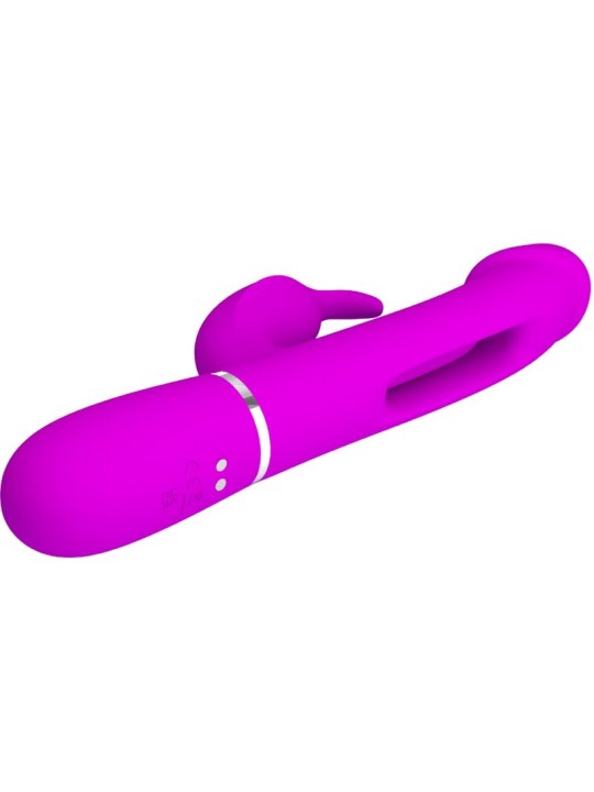 PRETTY LOVE KAMPAS VIBRADOR RABBIT 3 EN 1 MULTIFUNCION CON LENGUA FUCSIA