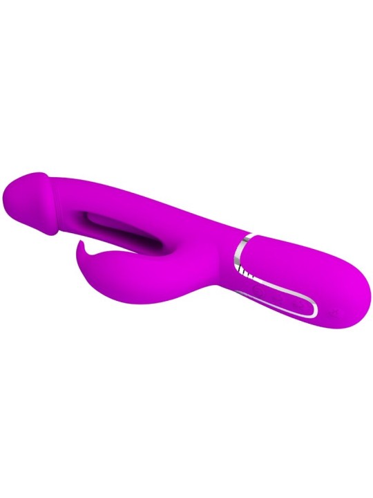 PRETTY LOVE KAMPAS VIBRADOR RABBIT 3 EN 1 MULTIFUNCION CON LENGUA FUCSIA