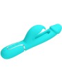 PRETTY LOVE KAMPAS VIBRADOR RABBIT 3 EN 1 MULTIFUNCION CON LENGUA VERDE AGUA