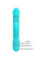 PRETTY LOVE KAMPAS VIBRADOR RABBIT 3 EN 1 MULTIFUNCION CON LENGUA VERDE AGUA