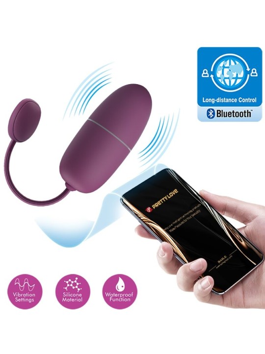PRETTY LOVE NYMPH HUEVO VIBRADOR CONTROLADO POR APP LILA
