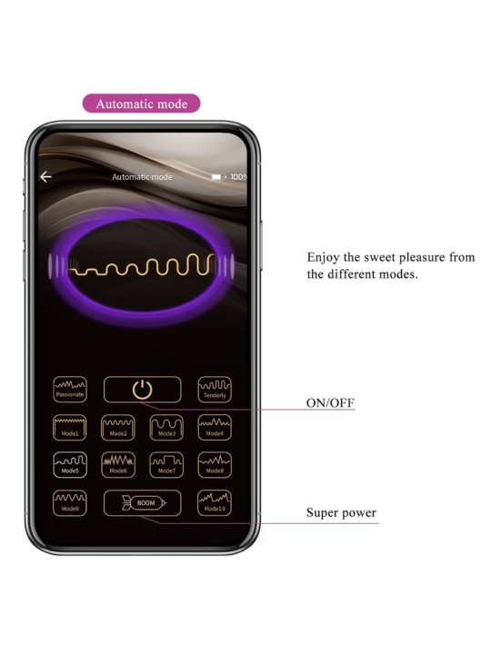 PRETTY LOVE BAIRD G SPOT 12 VIBRACIONES RECARGABLE LILA APP