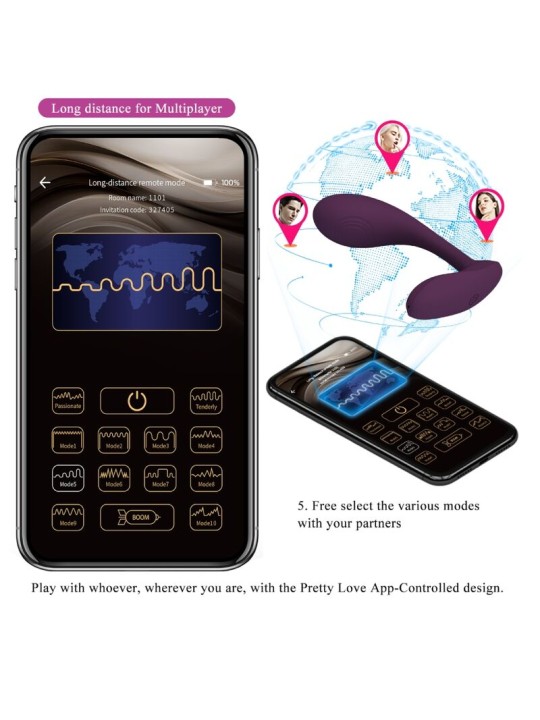 PRETTY LOVE BAIRD G SPOT 12 VIBRACIONES RECARGABLE LILA APP