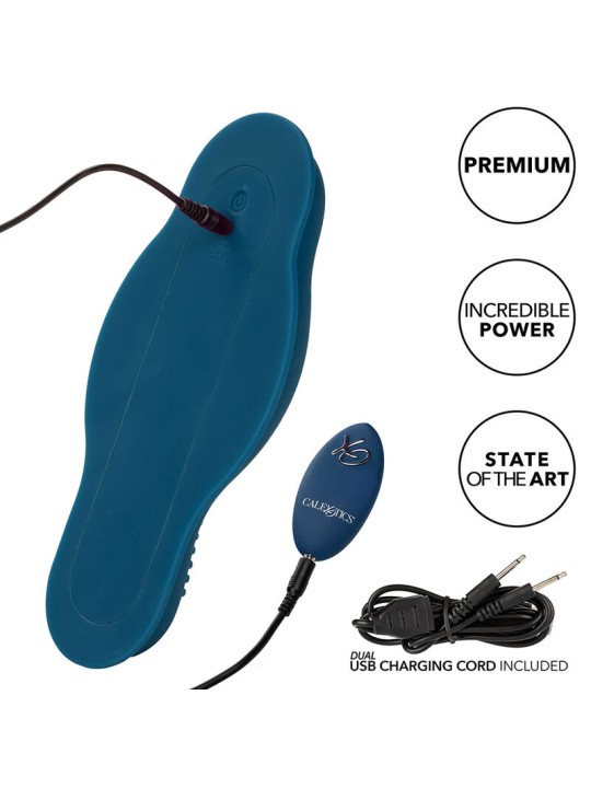 CALEXOTICS RIDER MASAJEADOR DOBLE MOTOR CONTROL REMOTO AZUL