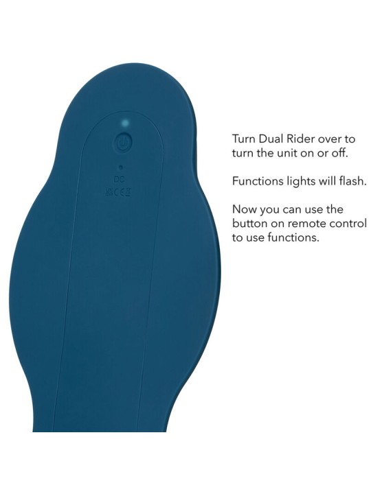 CALEXOTICS RIDER MASAJEADOR DOBLE MOTOR CONTROL REMOTO AZUL