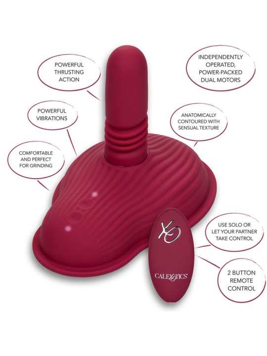 CALEXOTICS RIDER MASAJEADOR DOBLE MOTOR CONTROL REMOTO ROJO