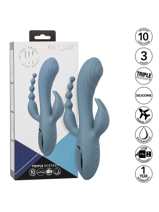 CALEXOTICS VIBRADOR TRIPLE EXTASIS GRIS