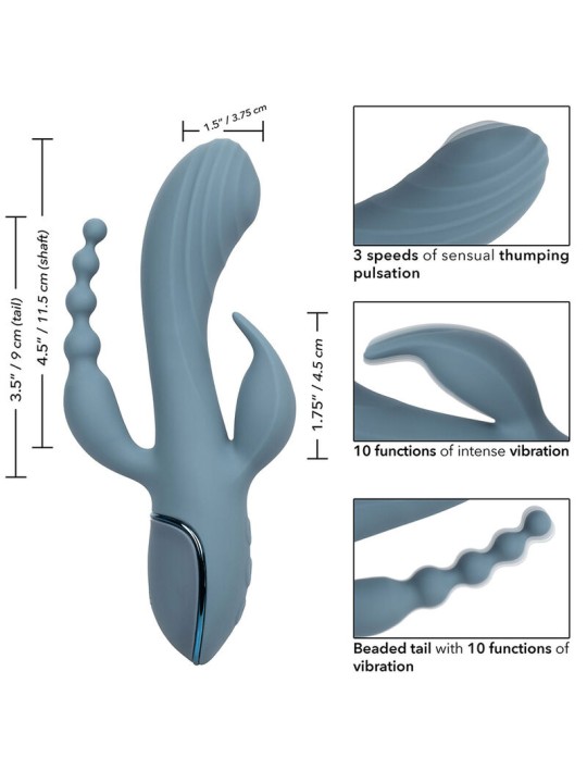 CALEXOTICS VIBRADOR TRIPLE EXTASIS GRIS