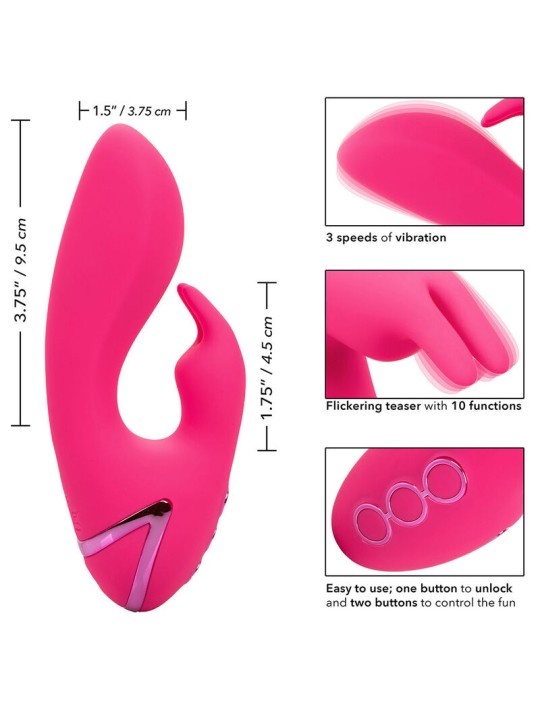 CALEXOTICS SO CAL SUSHINE VIBRATOR RABBIT FUCSIA BY CALIFORNIA DREAMING