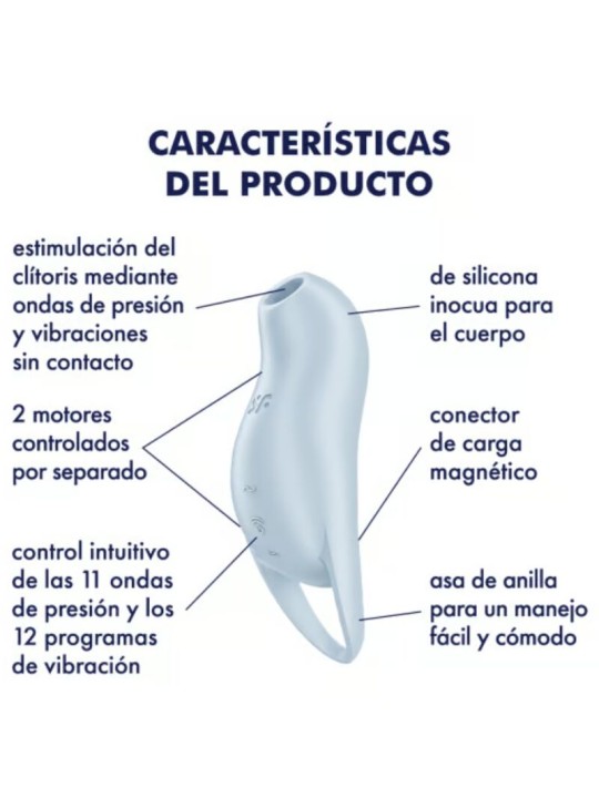 SATISFYER POCKET PRO 1 ESTIMULADOR CLITORIS AZUL CLARO
