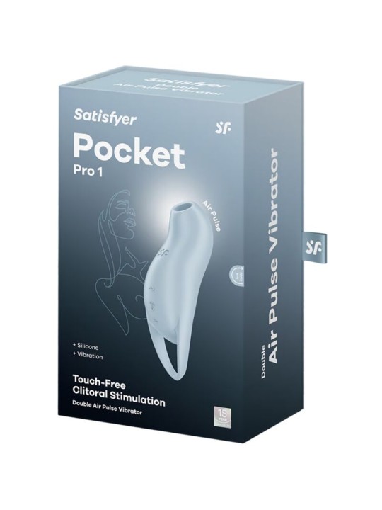 SATISFYER POCKET PRO 1 ESTIMULADOR CLITORIS AZUL CLARO