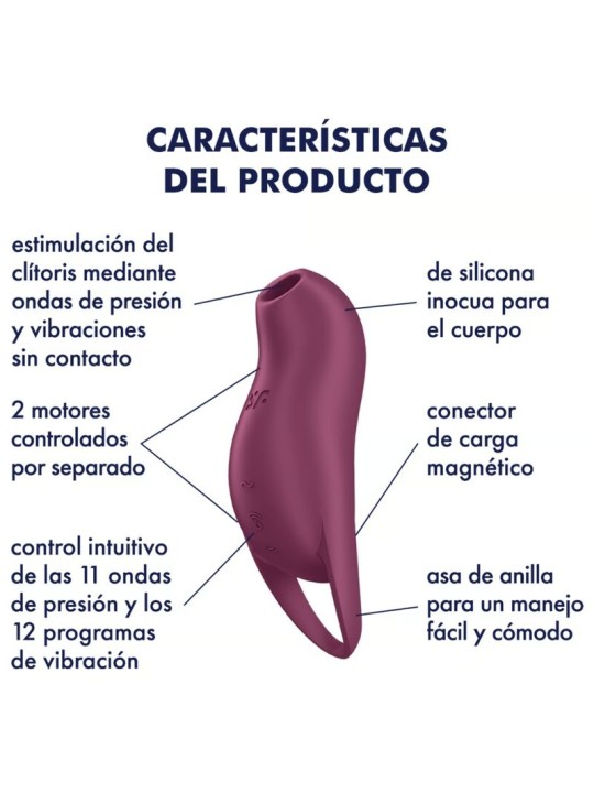 SATISFYER POCKET PRO 1 ESTIMULADOR CLITORIS GRANATE