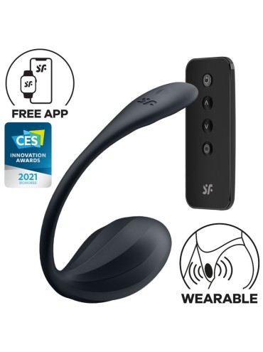 SATISFYER RIBBED PETAL ESTIMULADOR PUNTO G CONTROL REMOTO NEGRO APP GRATUITA