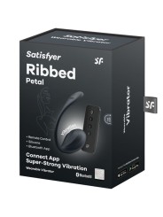 SATISFYER RIBBED PETAL ESTIMULADOR PUNTO G CONTROL REMOTO NEGRO APP GRATUITA