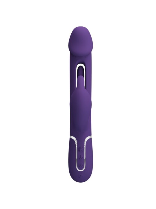 PRETTY LOVE KAMPAS VIBRADOR RABBIT 3 EN 1 MULTIFUNCION CON LENGUA VIOLETA