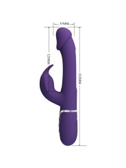 PRETTY LOVE KAMPAS VIBRADOR RABBIT 3 EN 1 MULTIFUNCION CON LENGUA VIOLETA