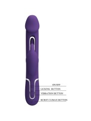 PRETTY LOVE KAMPAS VIBRADOR RABBIT 3 EN 1 MULTIFUNCION CON LENGUA VIOLETA