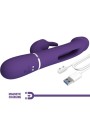 PRETTY LOVE KAMPAS VIBRADOR RABBIT 3 EN 1 MULTIFUNCION CON LENGUA VIOLETA