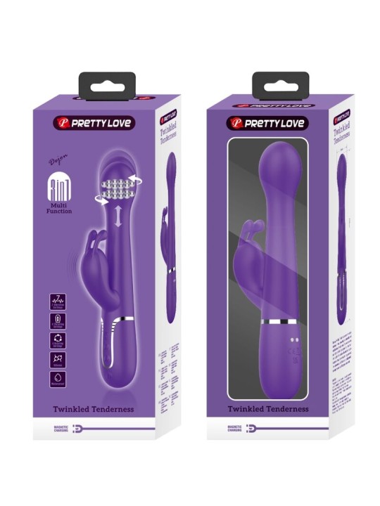PRETTY LOVE DEJON VIBRADOR RABBIT 3 EN 1 MULTIFUNCION MORADO