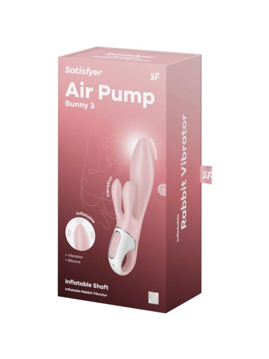 SATISFYER AIR PUMP BUNNY 3 INFLABLE VIBRADOR RABBIT ROSA
