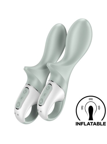 SATISFYER AIR PUMP BOOTY 3 VIBRADOR ANAL INFLABLE VERDE GRIS