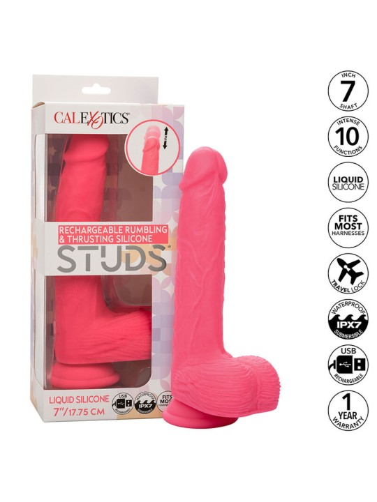 CALEXOTICS STUDS VIBRADOR REALISTICO 10 VIBRACIONES Y ROSA