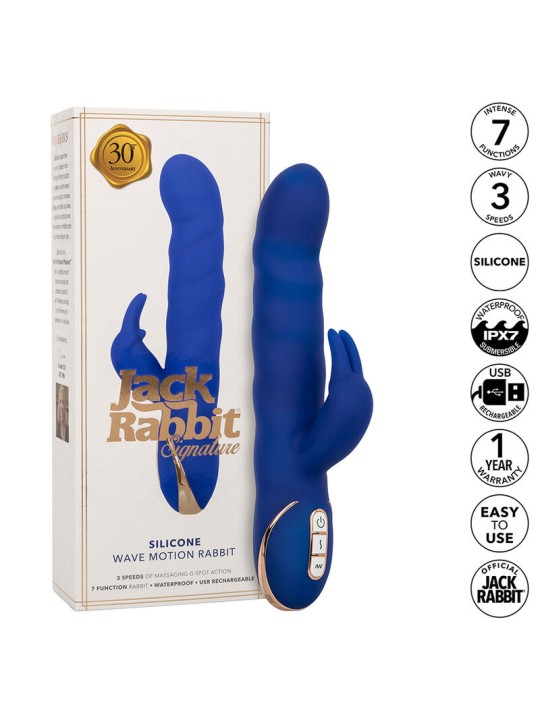 CALEXOTICS JACK VIBRADOR RABBIT MOVIMIENTO DE ONDAS AZUL