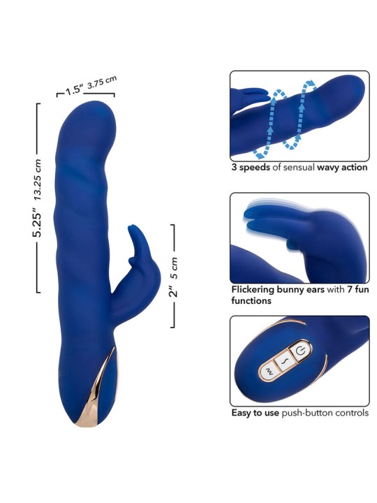 CALEXOTICS JACK VIBRADOR RABBIT MOVIMIENTO DE ONDAS AZUL